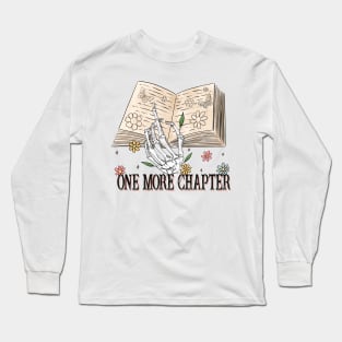 "One More Chapter" Skeleton & Book Long Sleeve T-Shirt